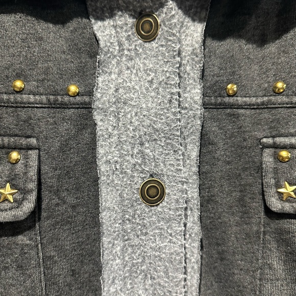 NWT Vintage Havana Gray Shacket Style Embellished Top - Picture 7 of 16